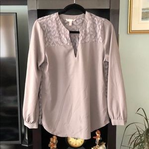 Banana Republic cheetah grey blouse